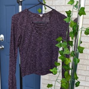 Lace Up Long Sleeve Top